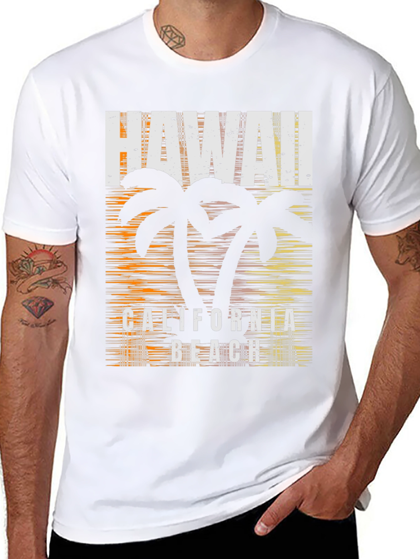 Camiseta Hombre Hawaii California Beach