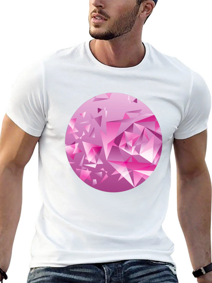 Camiseta Negra con Diseño Abstracto Rosa
