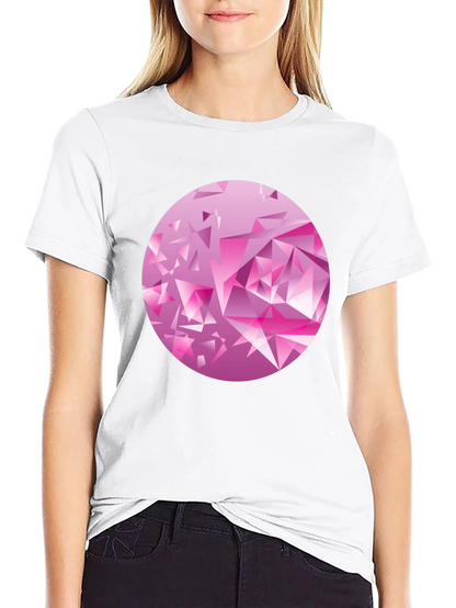 Camiseta Negra con Diseño Abstracto Rosa