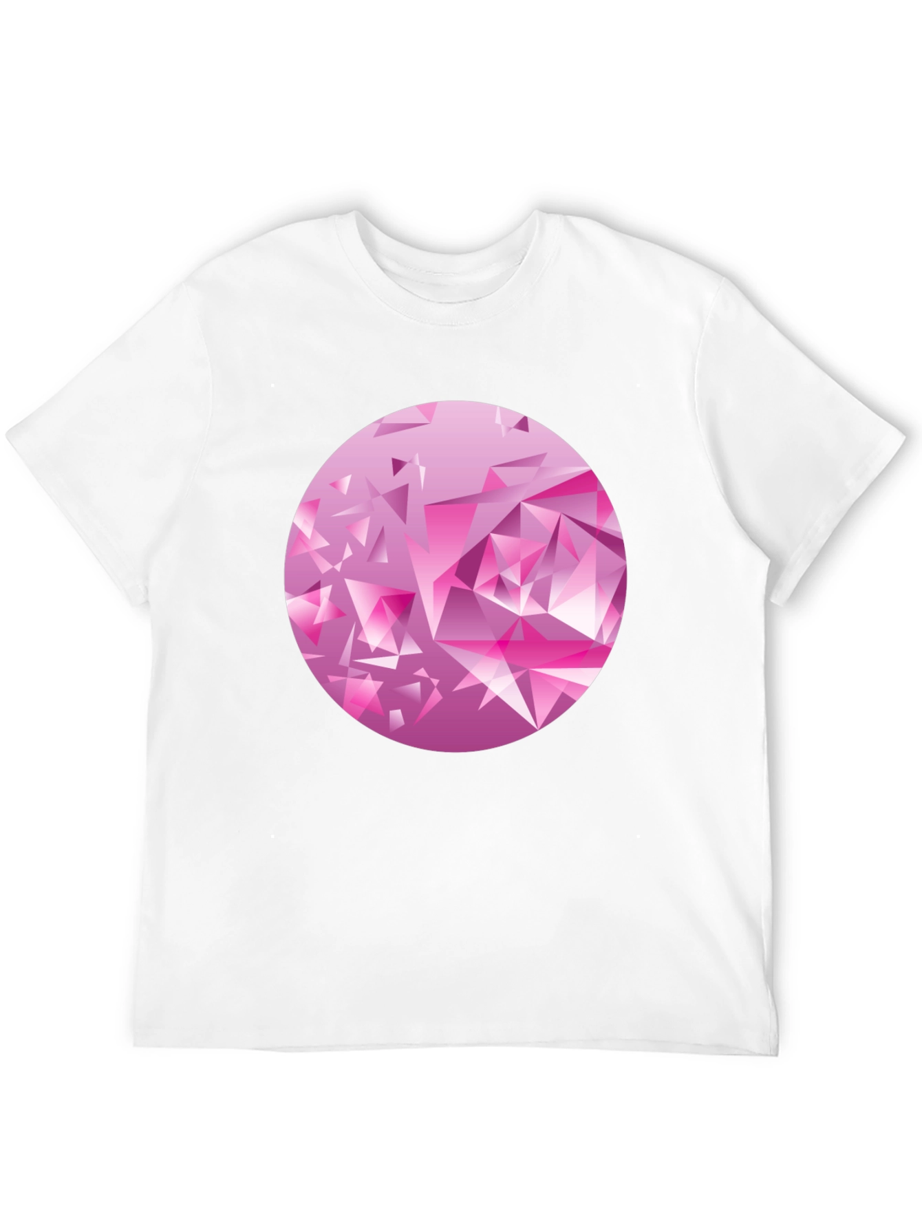 Camiseta Negra con Diseño Abstracto Rosa