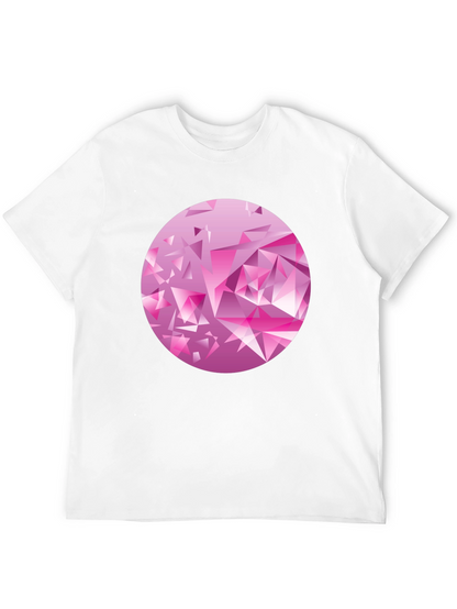 Camiseta Negra con Diseño Abstracto Rosa