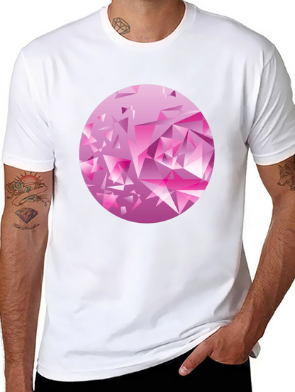 Camiseta Negra con Diseño Abstracto Rosa