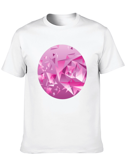 Camiseta Negra con Diseño Abstracto Rosa