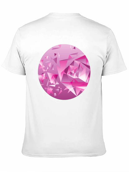 Camiseta Negra con Diseño Abstracto Rosa