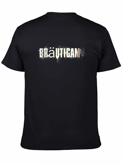 Camiseta Negra Bräutigam para Hombre - Estilo Casual