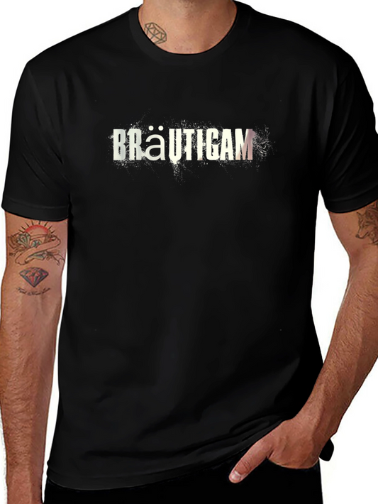 Camiseta Negra Bräutigam para Hombre - Estilo Casual