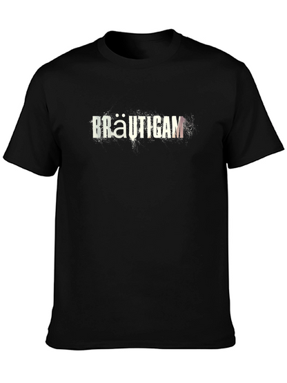 Camiseta Negra Bräutigam para Hombre - Estilo Casual
