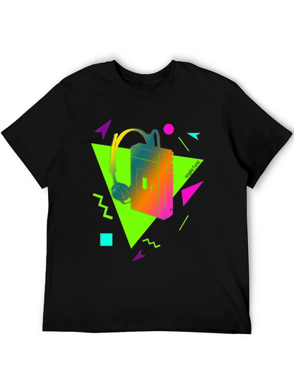 Camiseta Retro Walkman Años 80 Neón