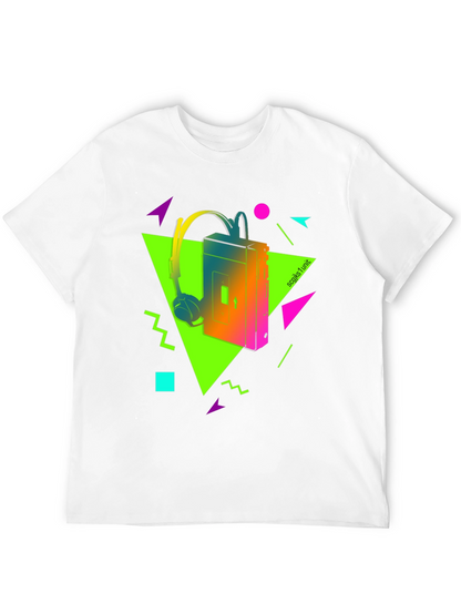Camiseta Retro Walkman Años 80 Neón