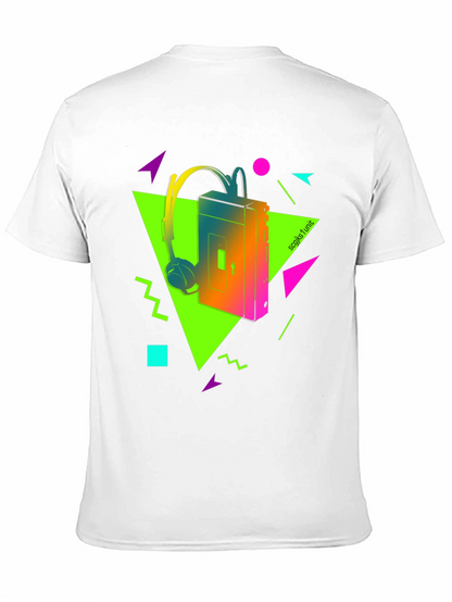 Camiseta Retro Walkman Años 80 Neón