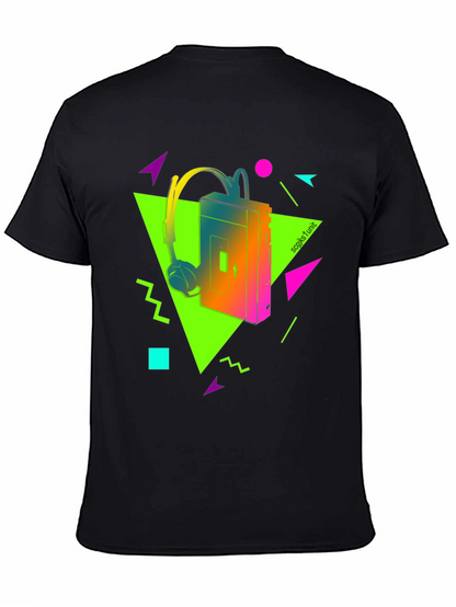 Camiseta Retro Walkman Años 80 Neón