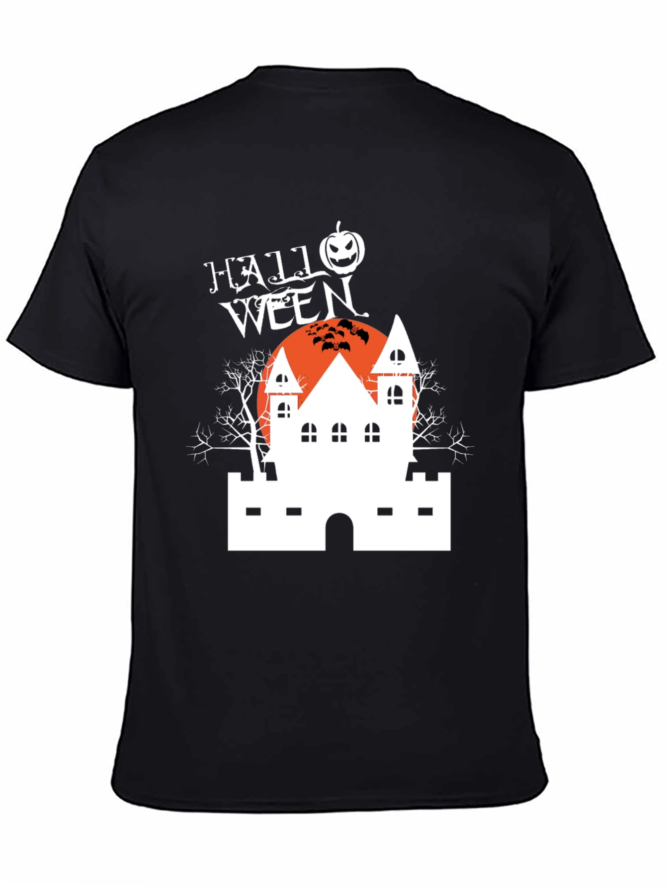 Camiseta Negra Halloween Casa Embrujada