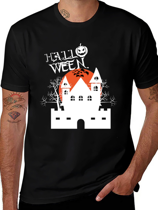 Camiseta Negra Halloween Casa Embrujada