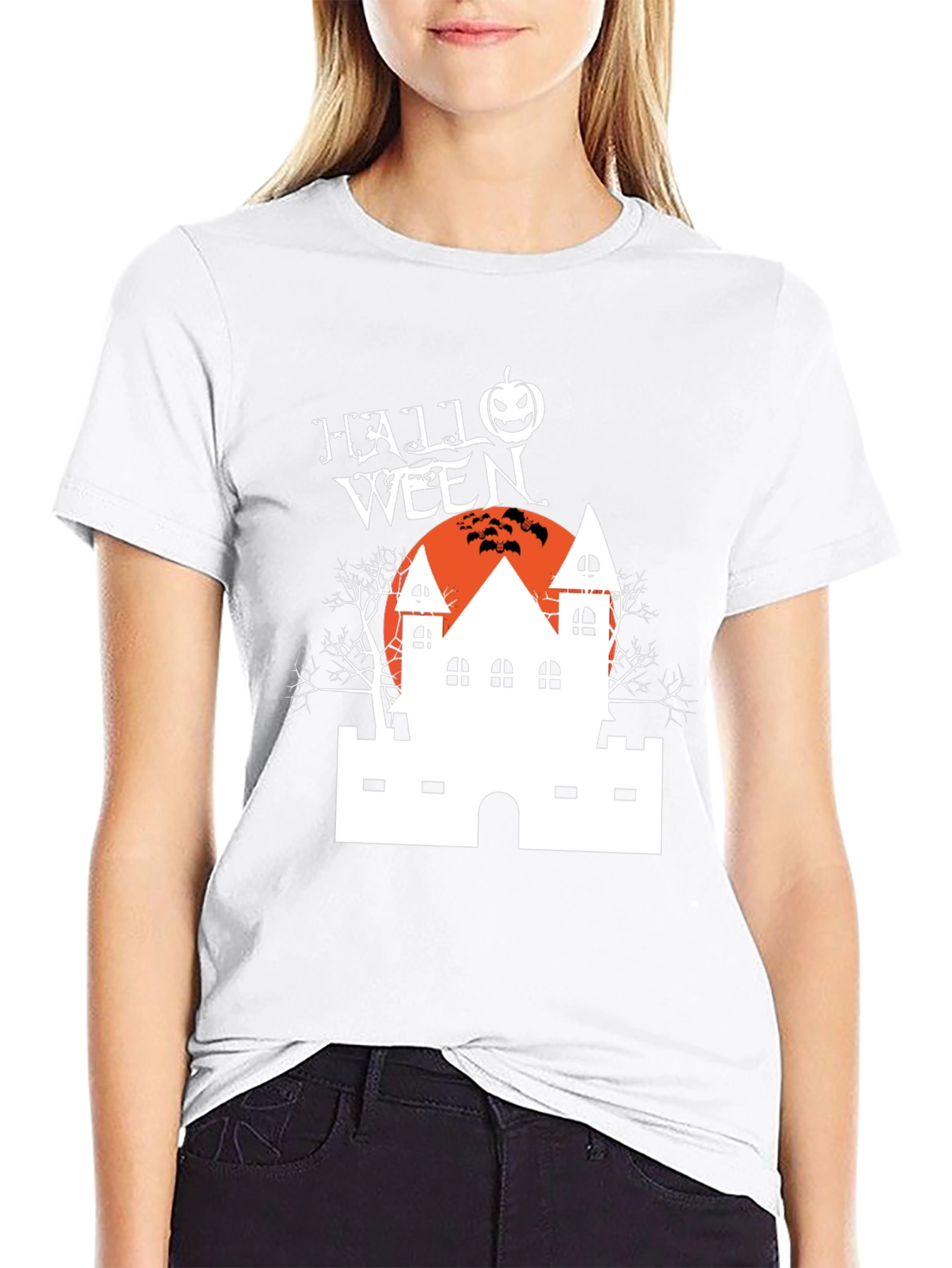 Camiseta Negra Halloween Casa Embrujada
