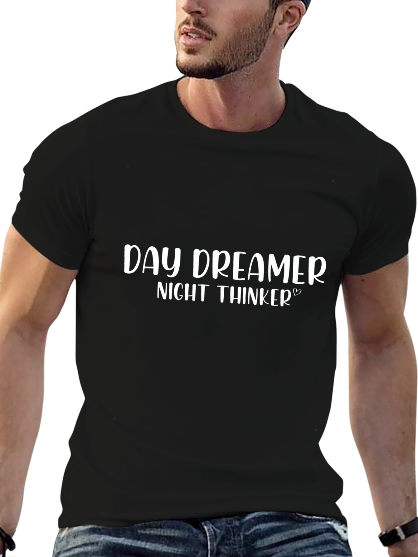 Camiseta Negra: Day Dreamer Night Thinker