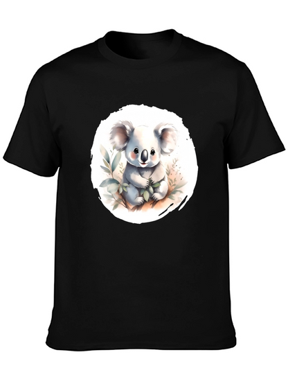 Camiseta Negra con Adorable Koala de Dibujos Animados