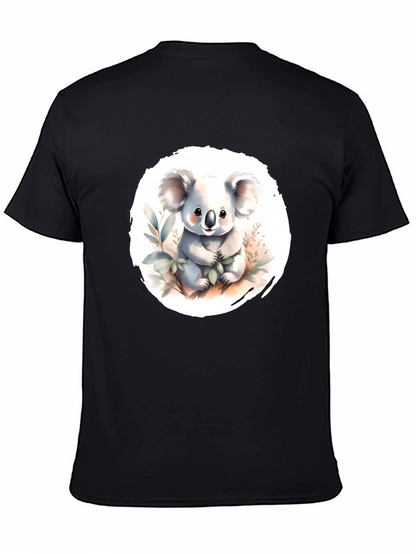 Camiseta Negra con Adorable Koala de Dibujos Animados