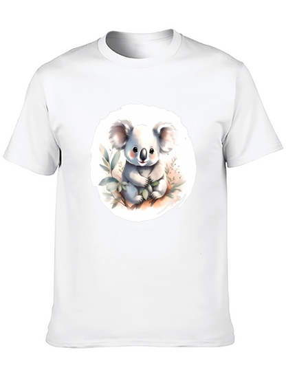 Camiseta Negra con Adorable Koala de Dibujos Animados