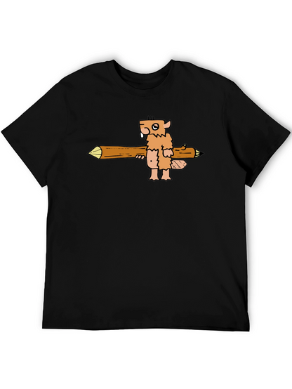 Camiseta Negra con Diseño de Castor Leñador