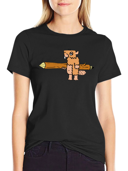 Camiseta Negra con Diseño de Castor Leñador
