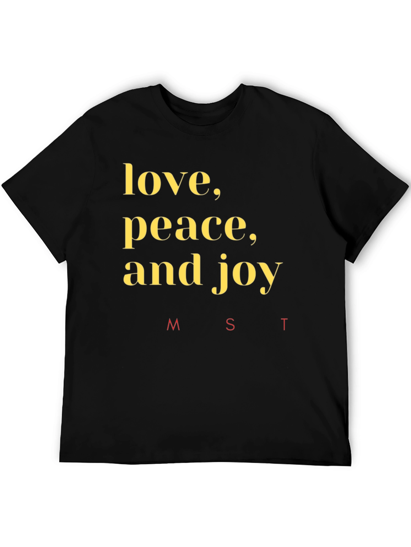 Camiseta Negra: Amor Paz y Alegría