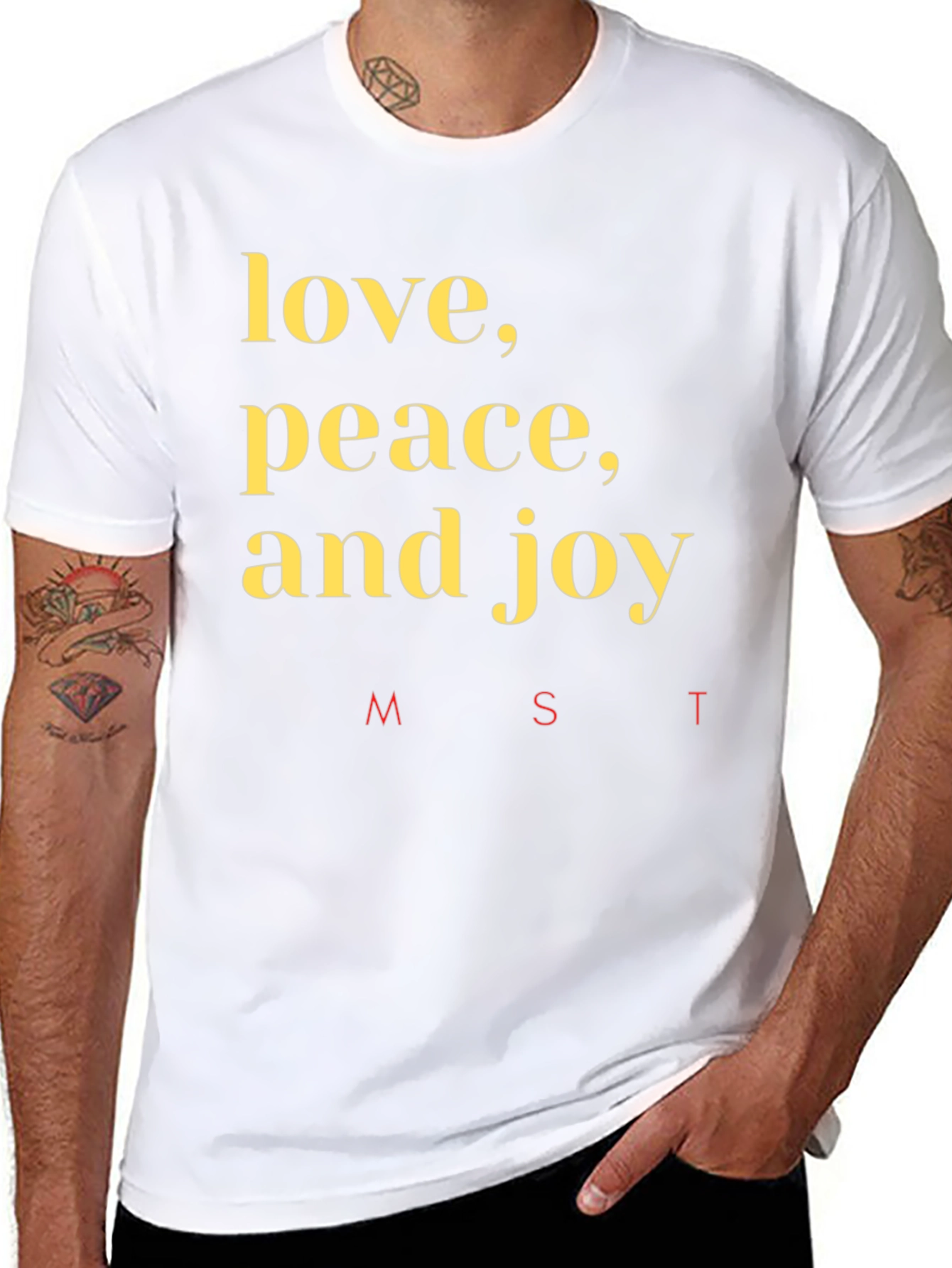 Camiseta Negra: Amor Paz y Alegría