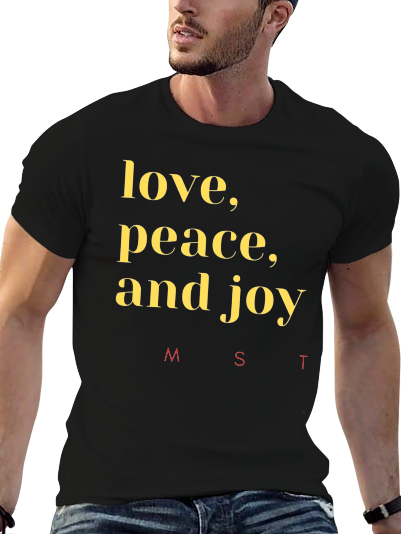 Camiseta Negra: Amor Paz y Alegría