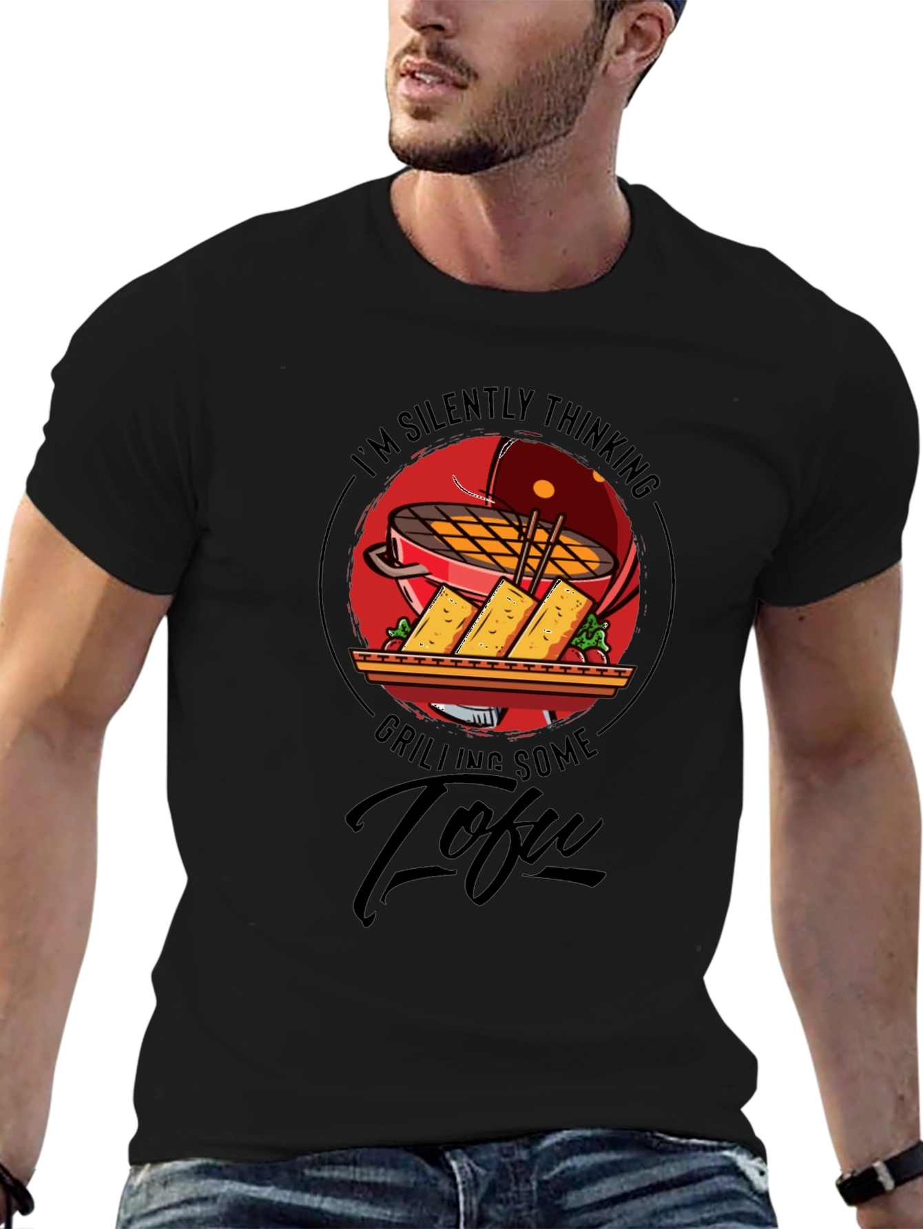 Camiseta Negra: Pensando en Tofu a la Parrilla