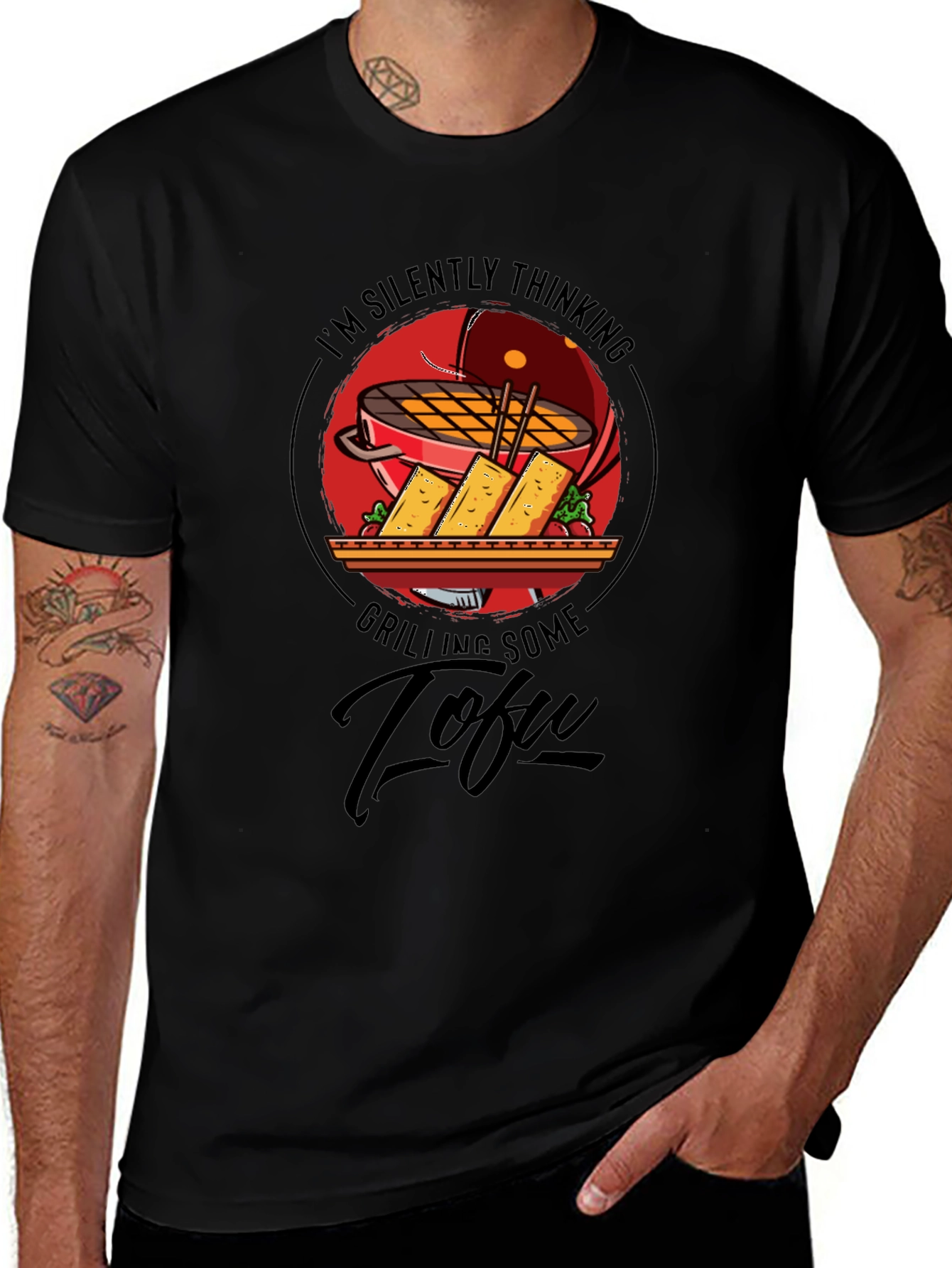 Camiseta Negra: Pensando en Tofu a la Parrilla
