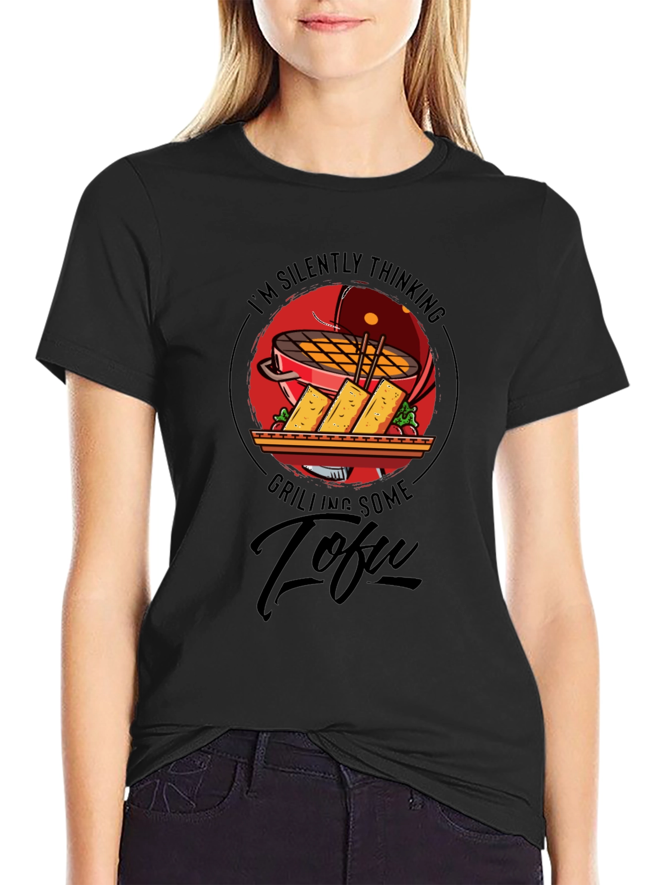 Camiseta Negra: Pensando en Tofu a la Parrilla