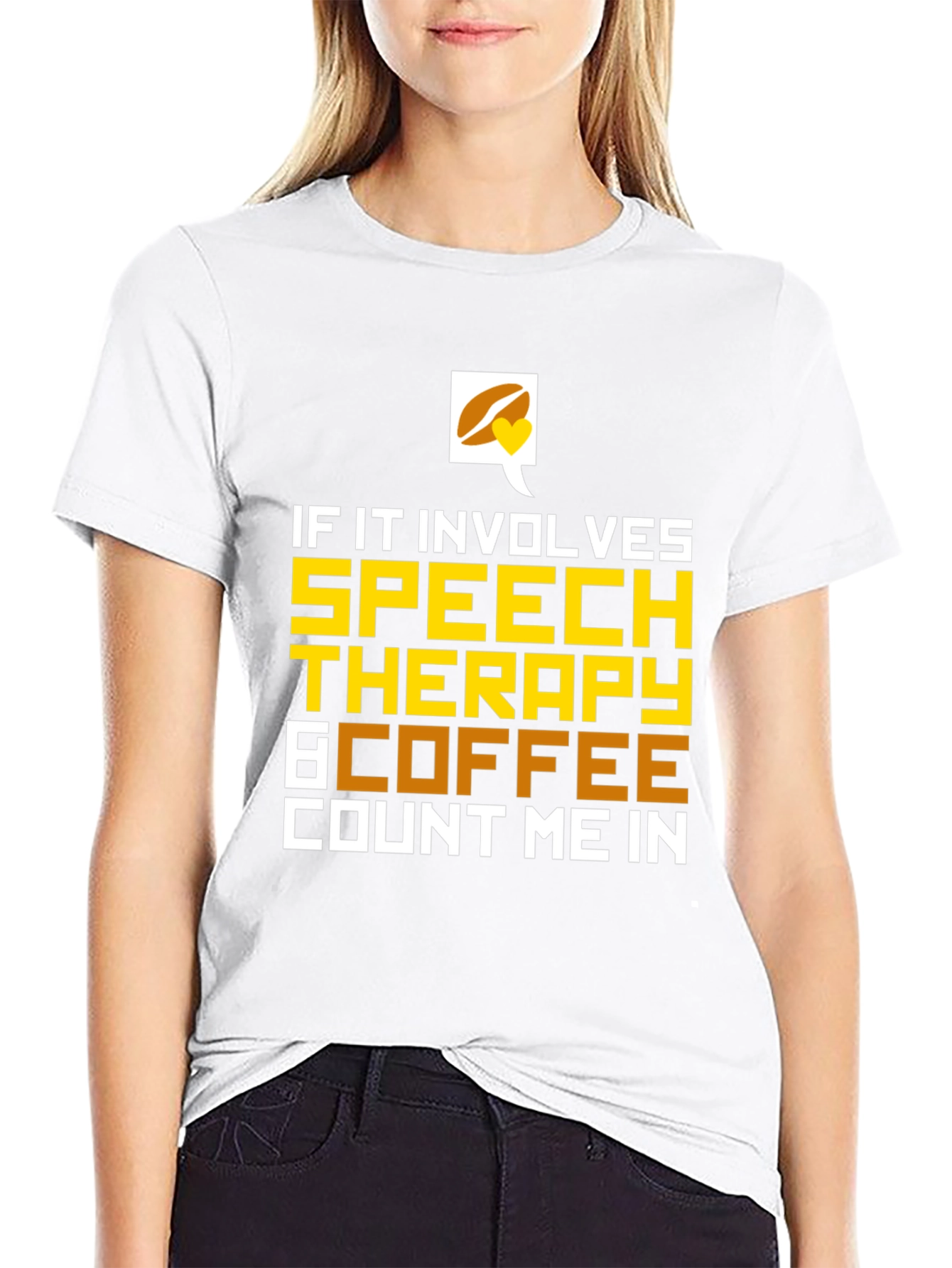 Camiseta Negra: Terapia del Habla y Café