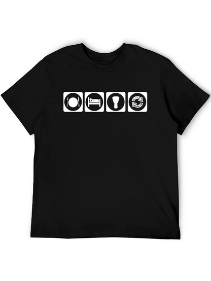 Camiseta Negra: Come Duerme Bate Repite