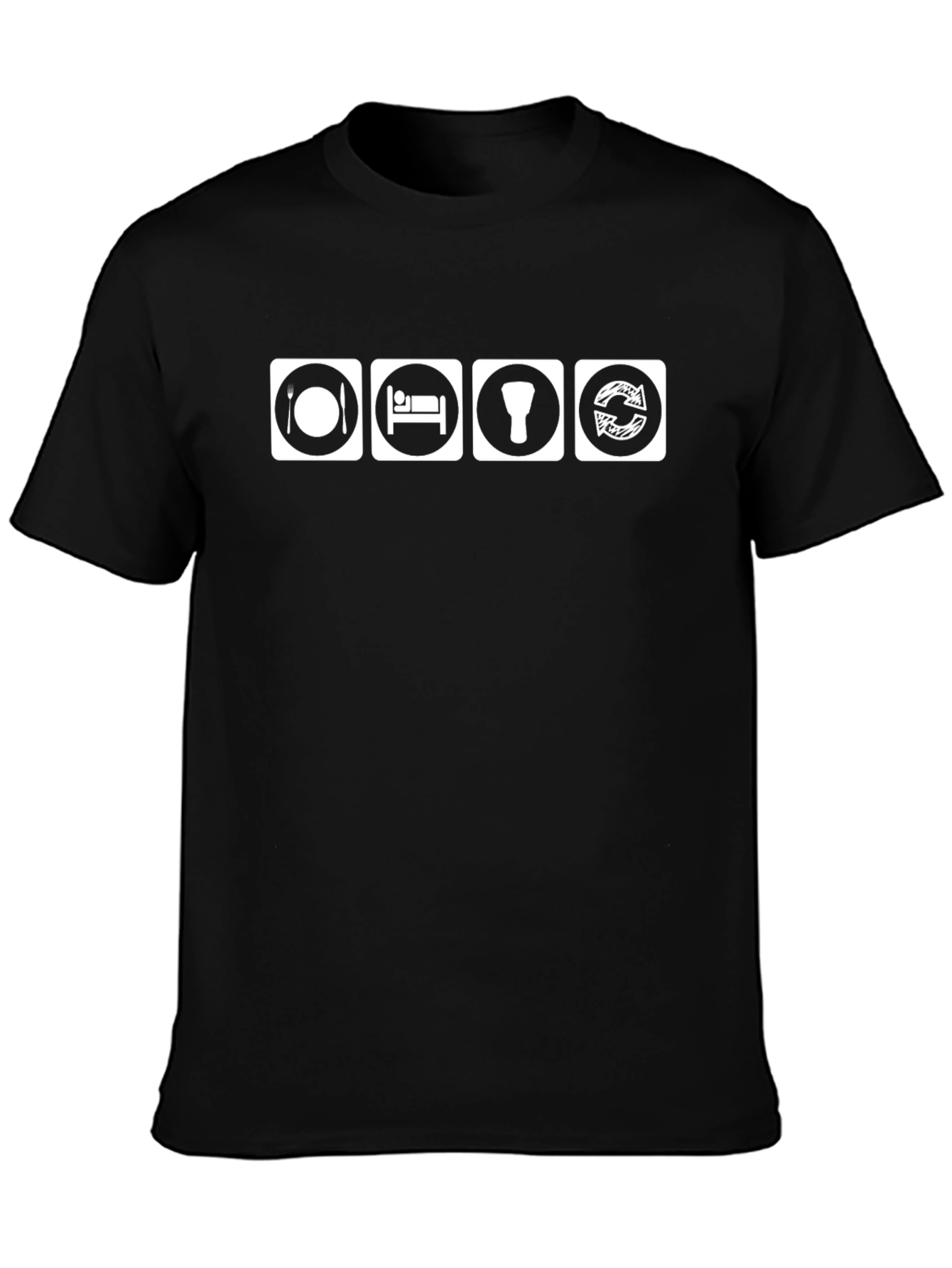Camiseta Negra: Come Duerme Bate Repite