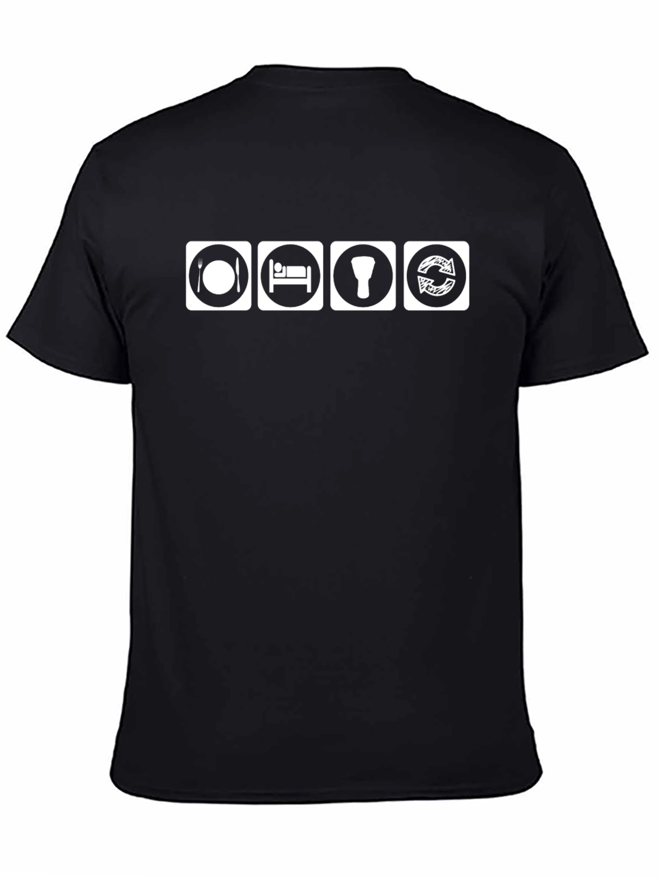 Camiseta Negra: Come Duerme Bate Repite