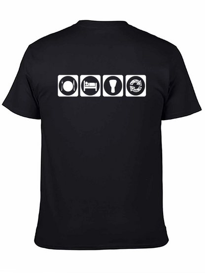Camiseta Negra: Come Duerme Bate Repite