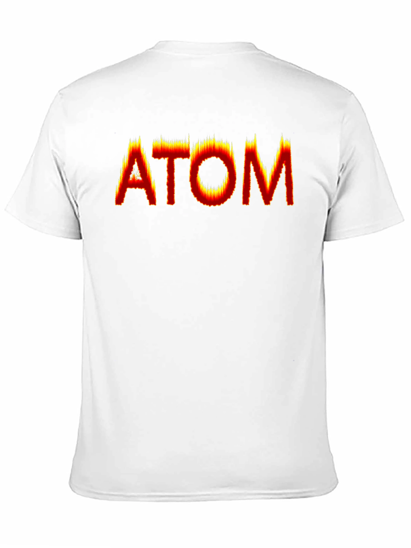 Camiseta Negra ATOM en llamas - Diseño Único
