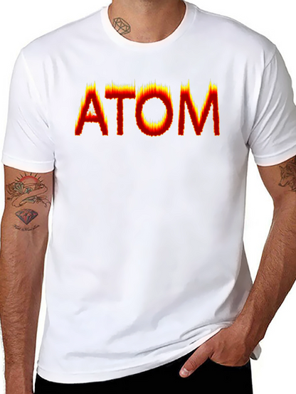 Camiseta Negra ATOM en llamas - Diseño Único