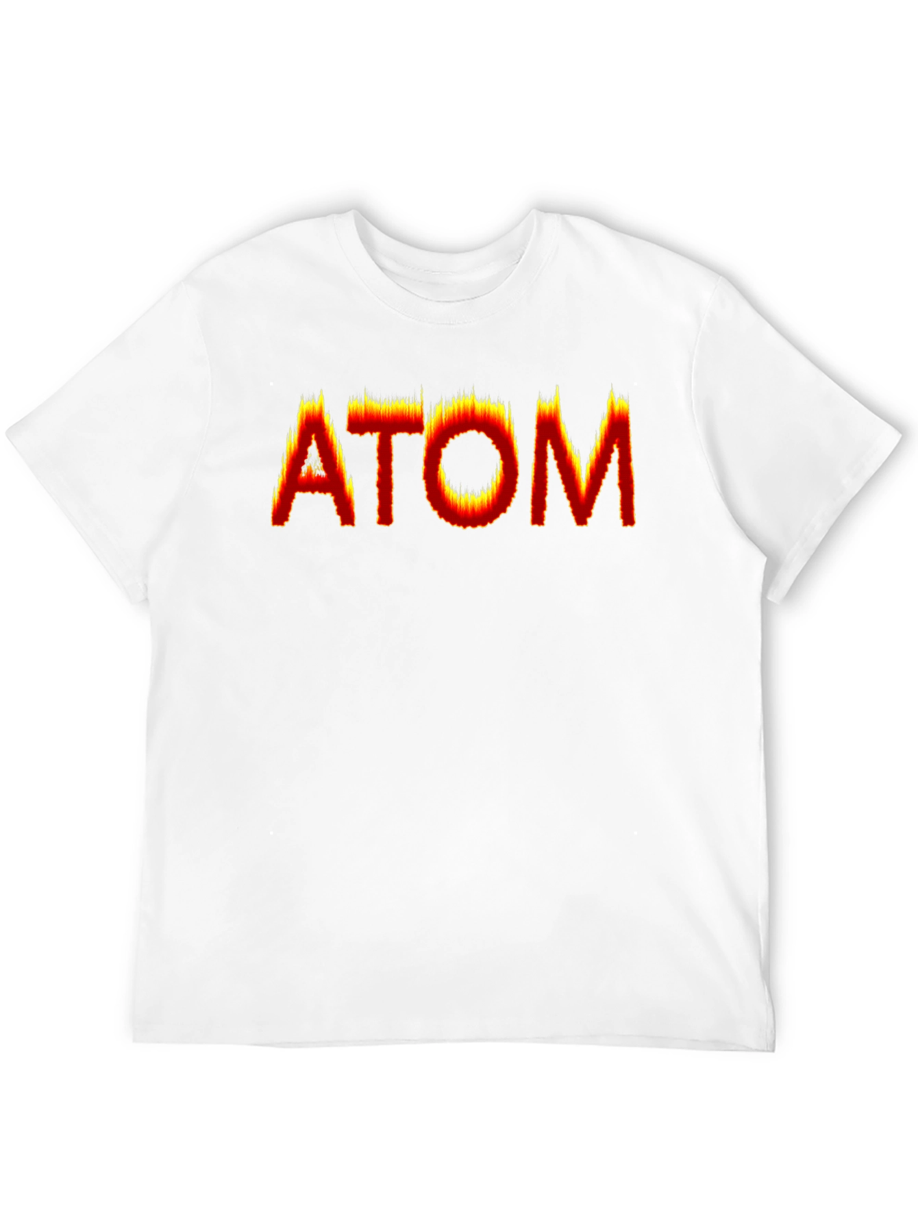 Camiseta Negra ATOM en llamas - Diseño Único