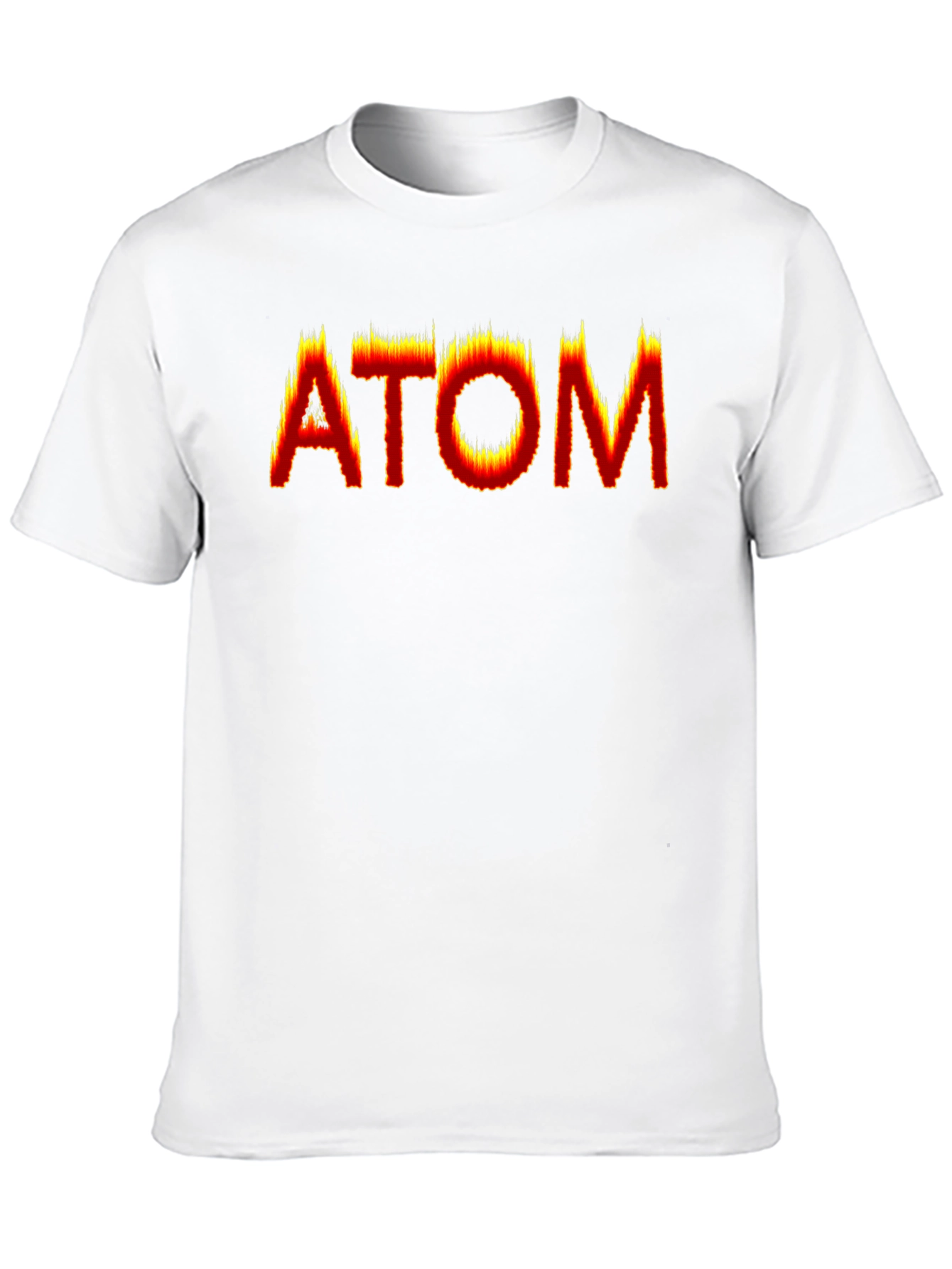 Camiseta Negra ATOM en llamas - Diseño Único