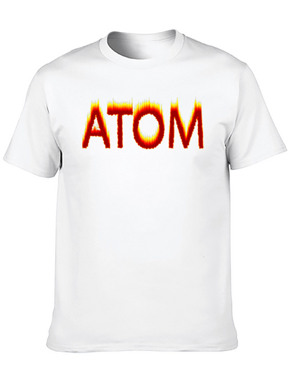 Camiseta Negra ATOM en llamas - Diseño Único