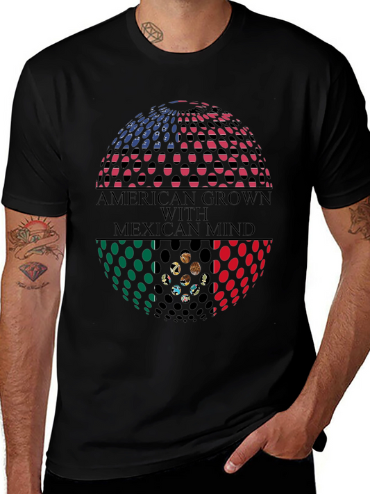 Camiseta Hombre: American Grown Mexican Mind
