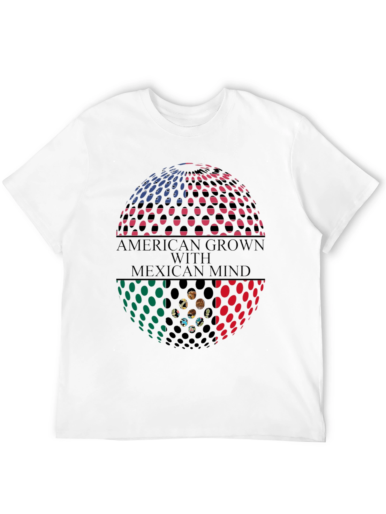 Camiseta Hombre: American Grown Mexican Mind