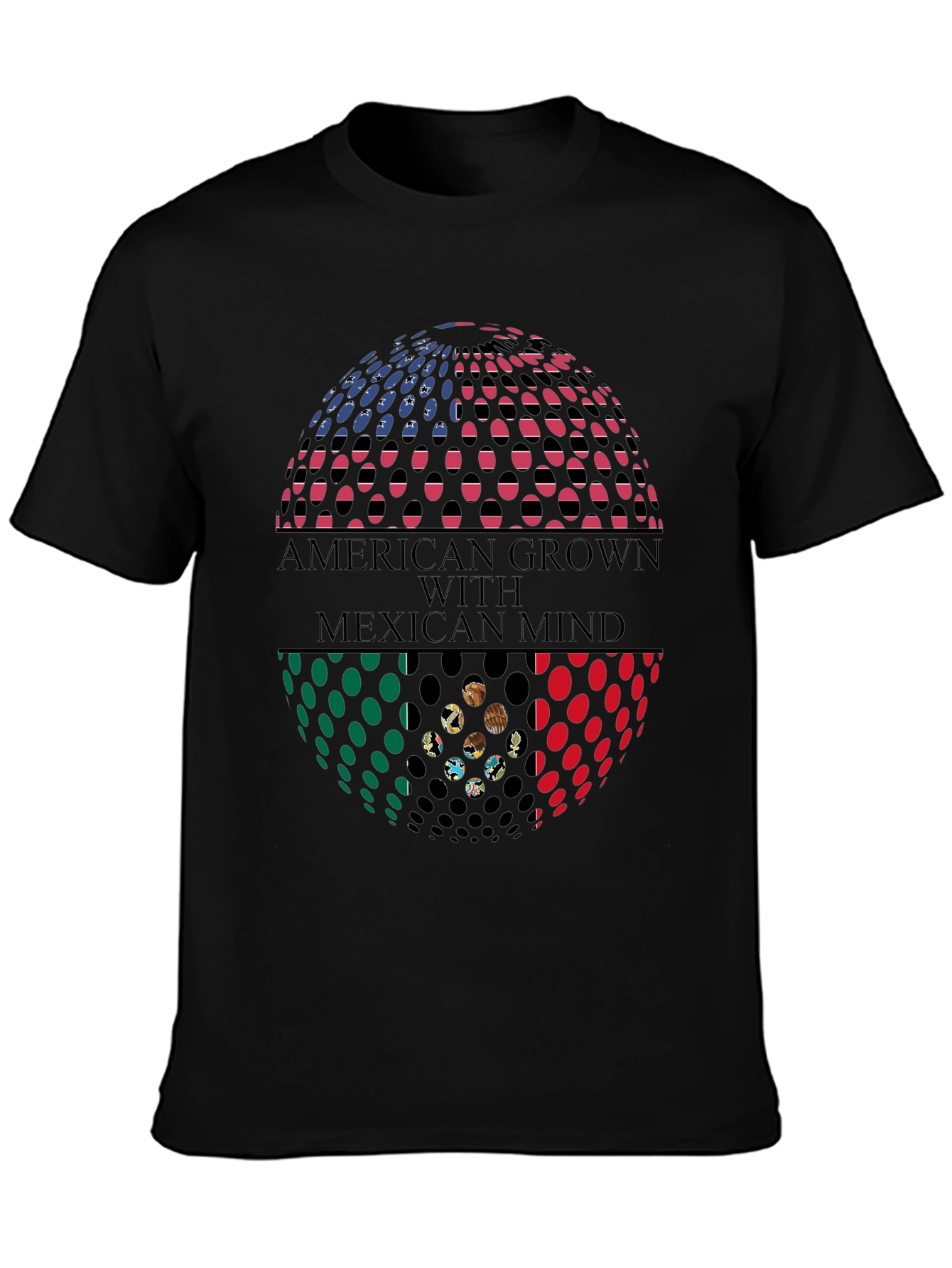 Camiseta Hombre: American Grown Mexican Mind