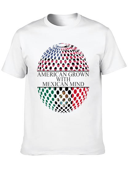 Camiseta Hombre: American Grown Mexican Mind