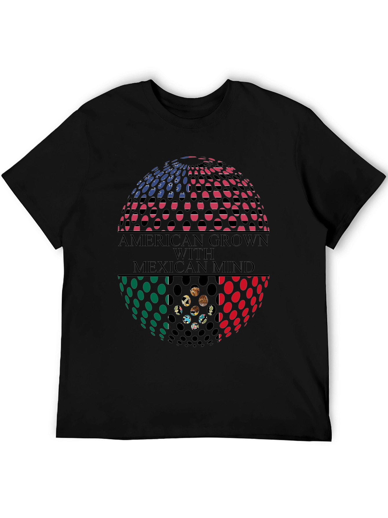 Camiseta Hombre: American Grown Mexican Mind