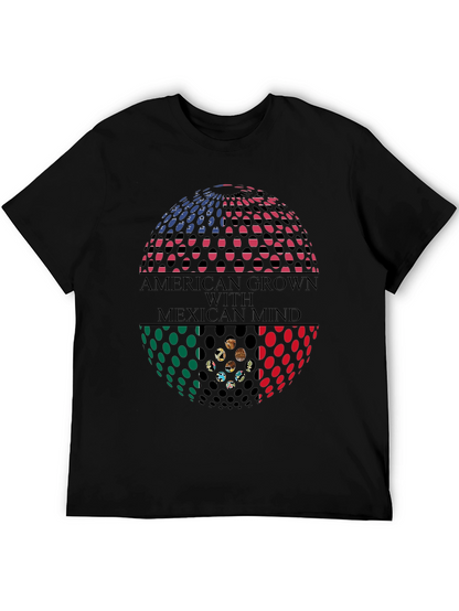 Camiseta Hombre: American Grown Mexican Mind