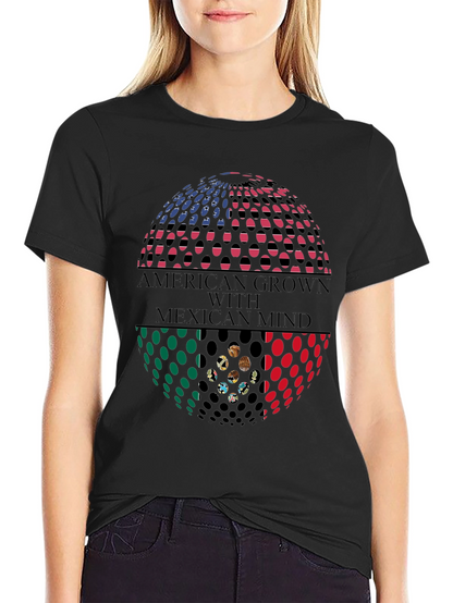 Camiseta Hombre: American Grown Mexican Mind