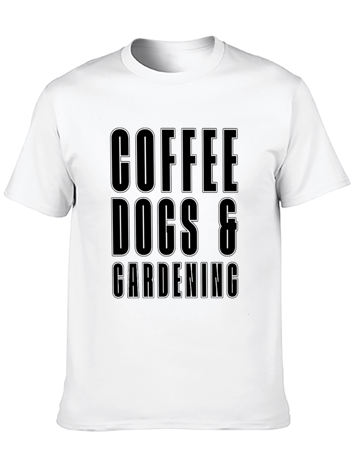 Camiseta Negra: Café Perros y Jardinería