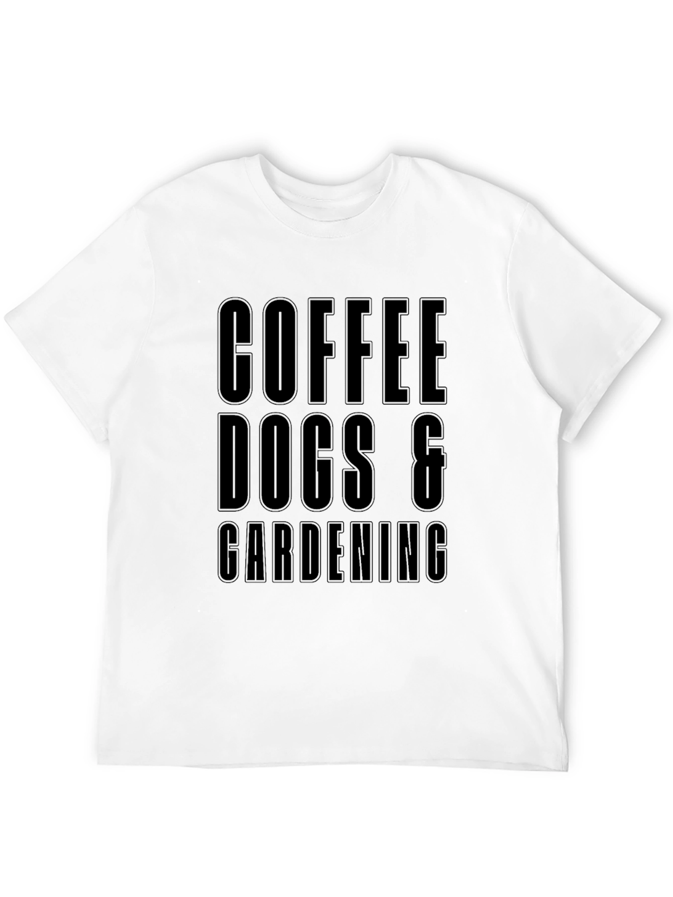 Camiseta Negra: Café Perros y Jardinería