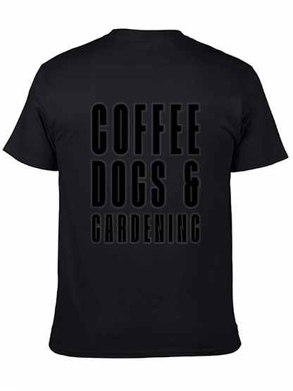 Camiseta Negra: Café Perros y Jardinería